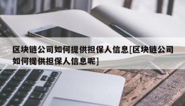 区块链公司如何提供担保人信息[区块链公司如何提供担保人信息呢]