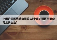 中国沪深区块链公司龙头[中国沪深区块链公司龙头企业]