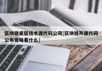 区块链底层技术源代码公司[区块链开源代码公布意味着什么]